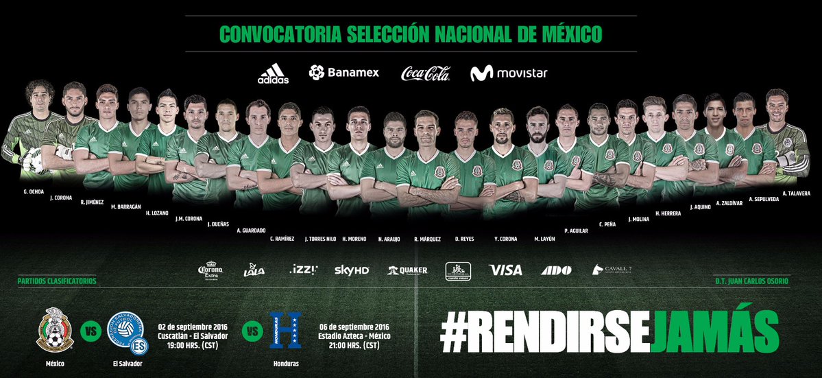 México presenta su lista para duelos Eliminatorios con sorpresas