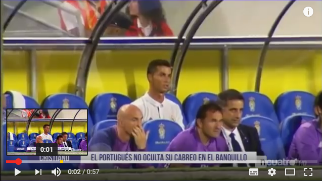 ‘Su pu… madre’, la exclamación de Cristiano Ronaldo tras ser sustituido por Zidane (video)