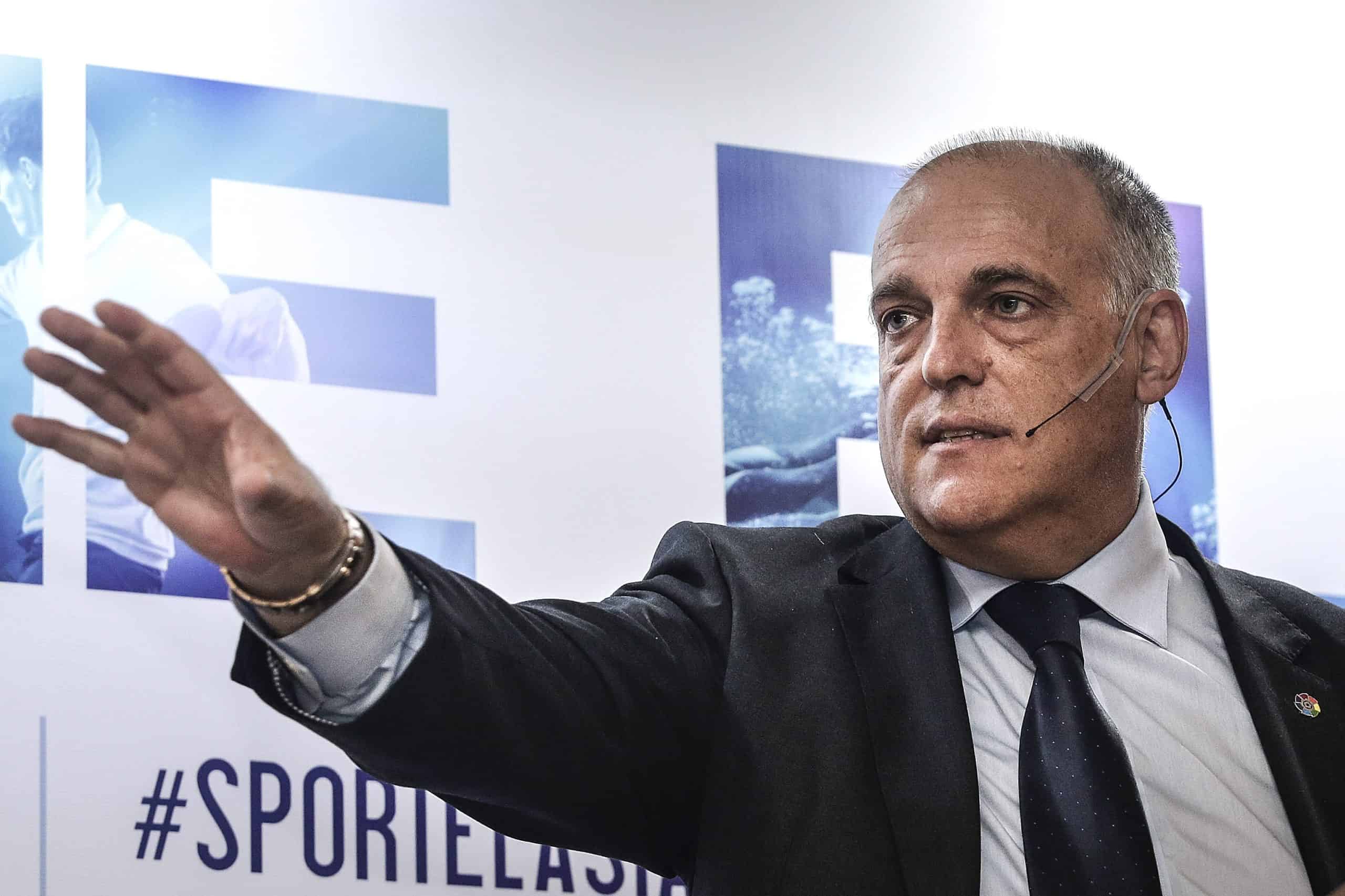 Tebas responde al Real Madrid y aviva la guerra institucional: “Subordinación a ninguno”